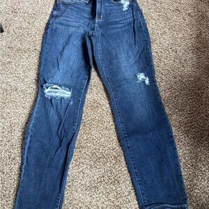 Women's Distressed Blue Jeans